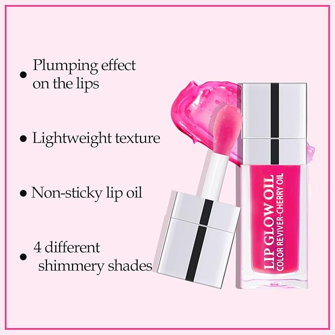Boobeen Hydrating Lip Oil, Clear Lip Gloss Plumper, Lip Balm for Dry Cracked Lips,Long Lasting Lip Moisturizer Oil for Smoother Lip-Velvo Beauty