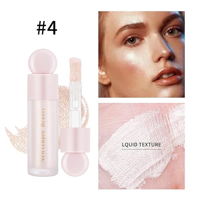 Liquid Highlighter, Liquid Blush with Face Brush Long Lasting Smooth Lightweight Smudge Proof Blush+ Highlighter-Velvo Beauty