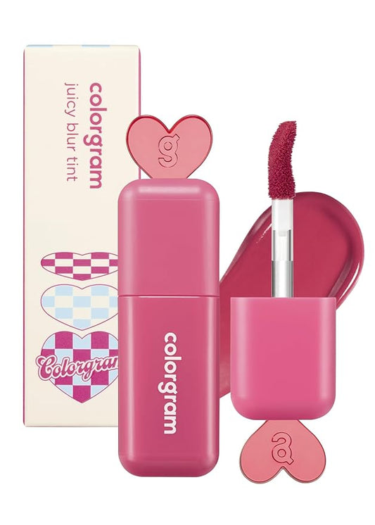 COLORGRAM Juicy Blur Tint 08 Cooling Strawberry | Daily Semi-Matte, Semi-Glossy, Long-Lasting Lip Stain, Moisturizing, Buildable & Blendable, highly Pigmented (0.12 Fl. Oz.)-Velvo Beauty