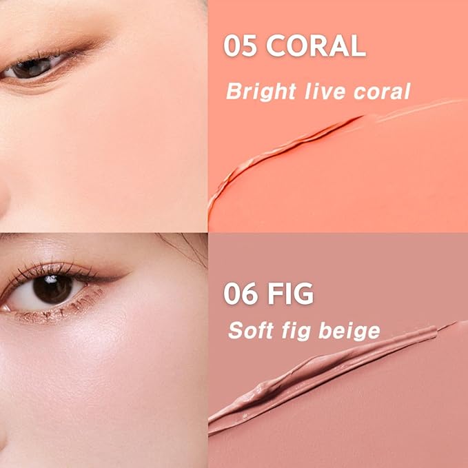 BBIA Ready To Wear Downy Cheek Cream Blush 8 Color - Creamy Blendable & Buildable Blush Dewy Texture & Matte Finish High Pigment Longlasting Lightweight Natural Face Makeup, 0.12oz (05 DOWNY CORAL)-Velvo Beauty