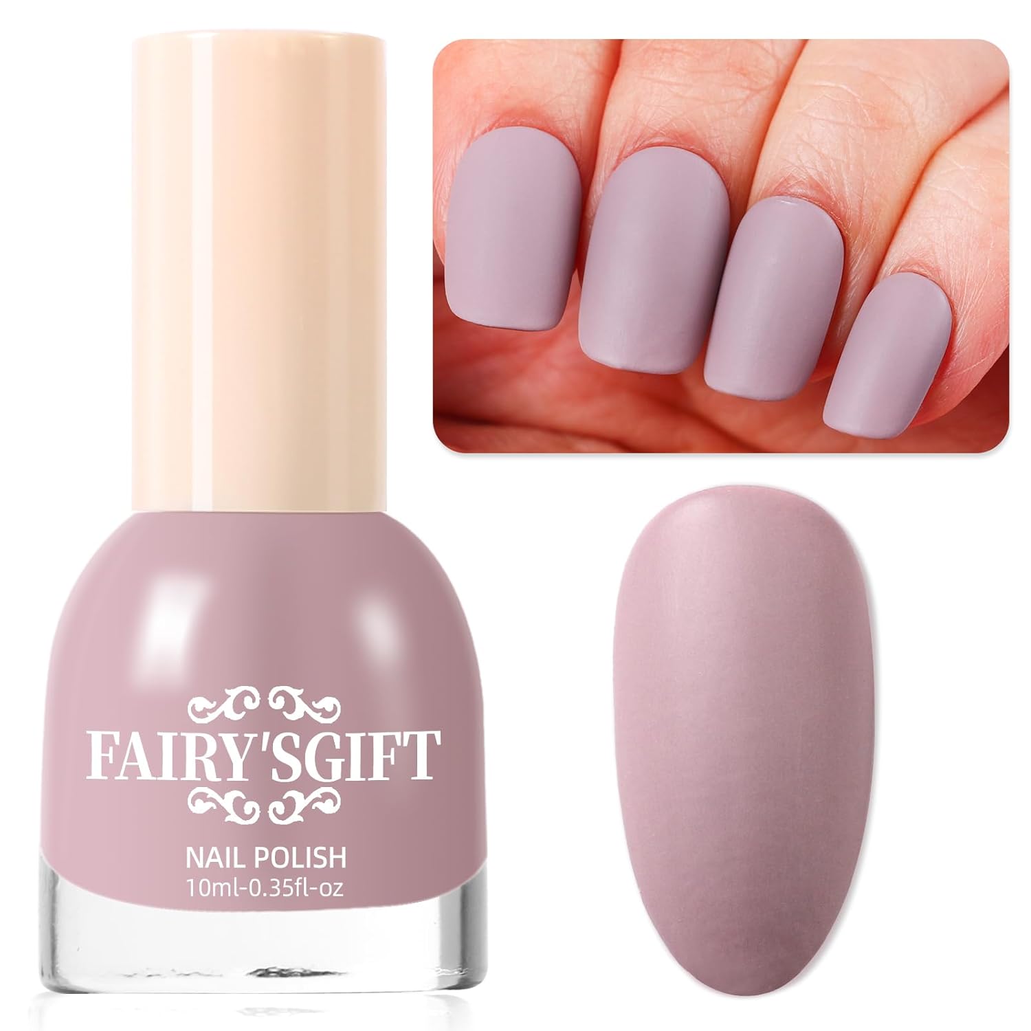 Matte Nail Polish Quick Dry Nail Lacquer for Nail Art Varnish, Mist Effect Matte Finish Velvet Nail Polish, 0.35 fl oz (Soft Brown-01, 10 ML)-Velvo Beauty