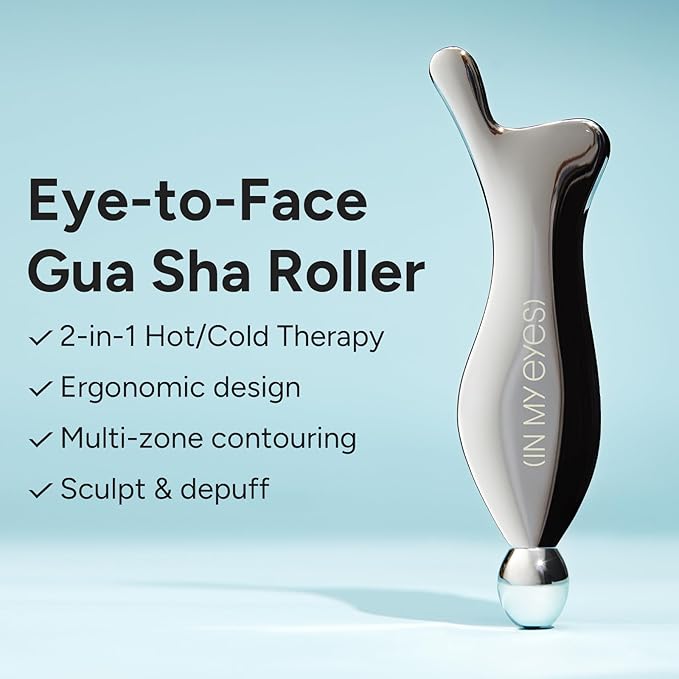 In My Eyes Gua Sha Tool for Face & Eye, Stainless Steel Gua Sha Facial Massager Tool for Reduce Puffiness, Ease Facial Tension & Promote Lymphatic Drainage-Velvo Beauty