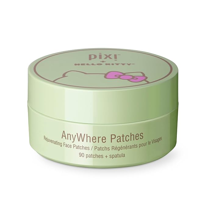 Pixi + Hello Kitty AnyWhere Patches, Multipurpose Hydrogel Under-Eye Patches, Hyaluronic, Caffeine & Retinol Eye Patches For Under Eyes, Revitalize Eye Area, 45 pairs / 90 Patches-Velvo Beauty