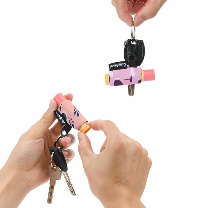 6 Pack Compact Clip-On Chapstick Holder Premium Release Clip Neoprene Sleeve Lip Balm with Clip Fits Most Standard Lip Balm (Colored Whale)-Velvo Beauty