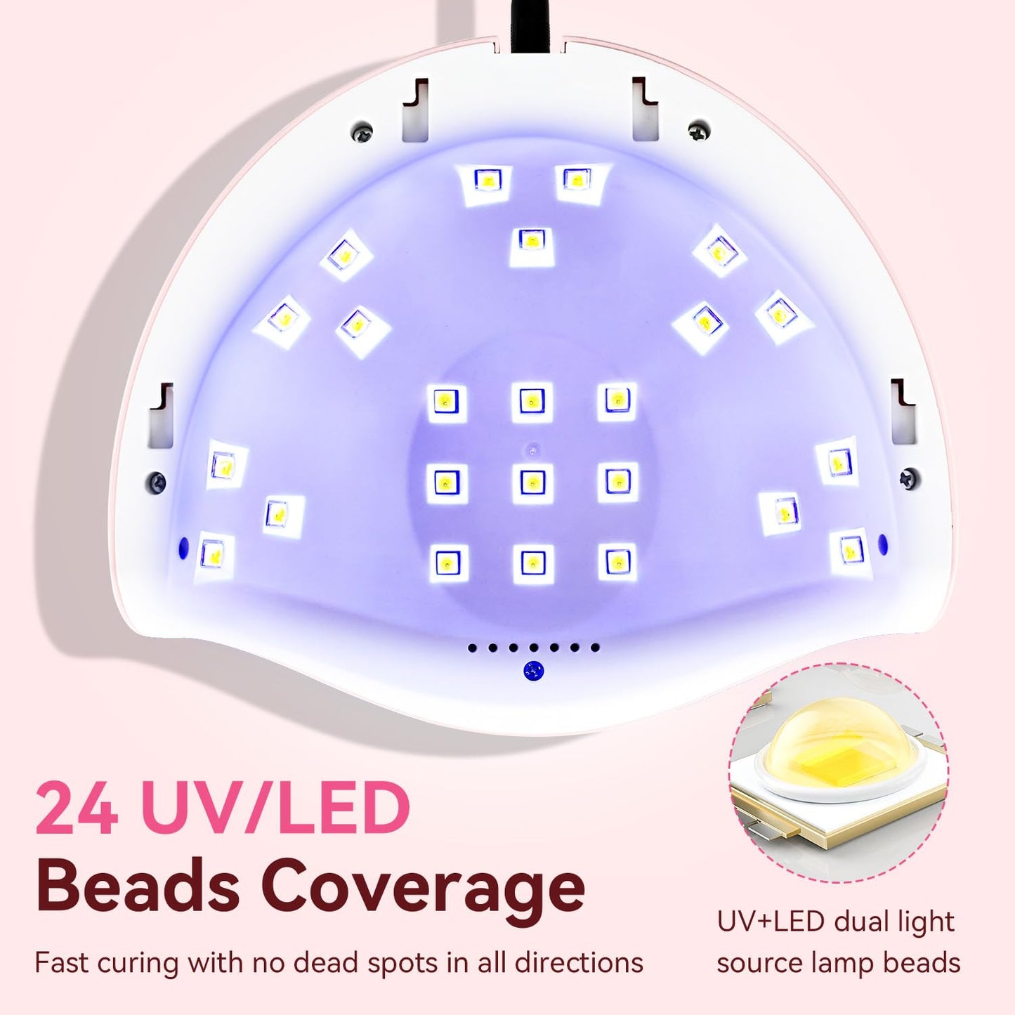 JODSONE Quick U V LED Nail Lamp with 4 Timer Settings Auto Sensor Nail Dryer Pink-Velvo Beauty