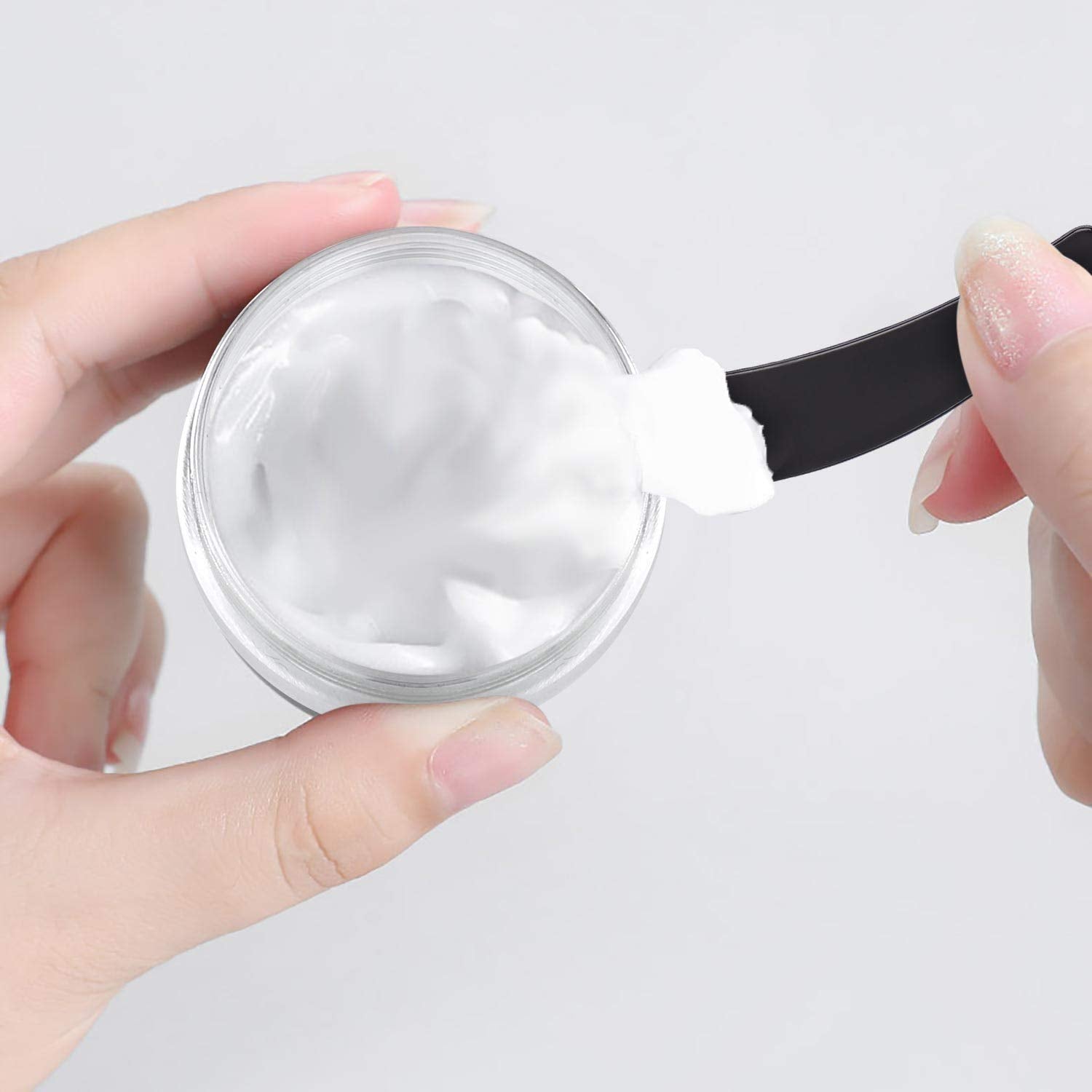 Refillable Cosmetic Sample Jars - 100 Pack 10g (0.35oz) Multi Color Small Travel Containers with Lids + 10 Mini Makeup Spatulas - BPA Free-Velvo Beauty