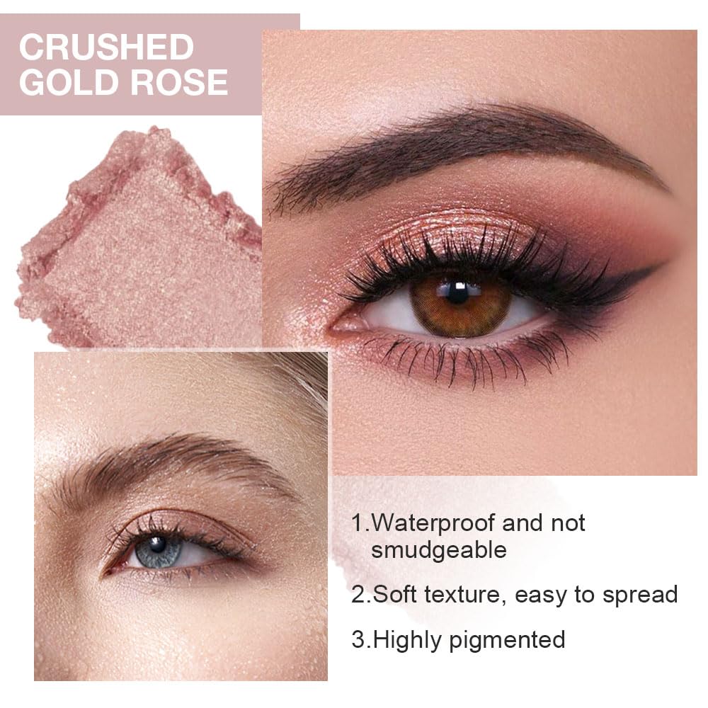 Eye shadow low saturation delicate long-lasting eye shadow palette, Monochrome Glittler Eyeshadow, pressed glitter eyeshadow, Glittle Pressed Powder Single Vegan Eyeshadow, (02 Glittle Brown)-Velvo Beauty