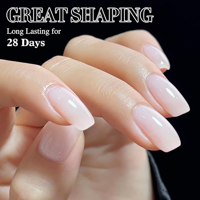 Double Rhythm 0.52 Oz Rubber Gel Polish Nail Strengthener Builder in a Bottle for Thickening Extension Hard Structure Glue (Nude Pink 8 in 1-3)-Velvo Beauty