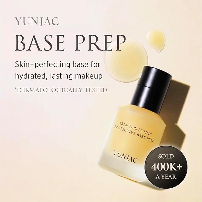 YUNJAC Base Prep (1.35 fl oz) - Grip Primer, Skin Perfecting Makeup Base for Korean Skin Prep. Silicone-Free, Serum Texture for Glowing, Flawless, and Long-Lasting Makeup-Velvo Beauty