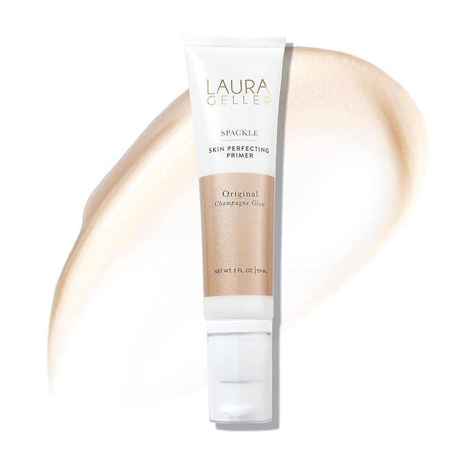 LAURA GELLER NEW YORK Spackle Primer - Champagne Glow - Super-Size 2 Fl Oz - Hyaluronic Acid Makeup Primer for Mature Skin-Velvo Beauty