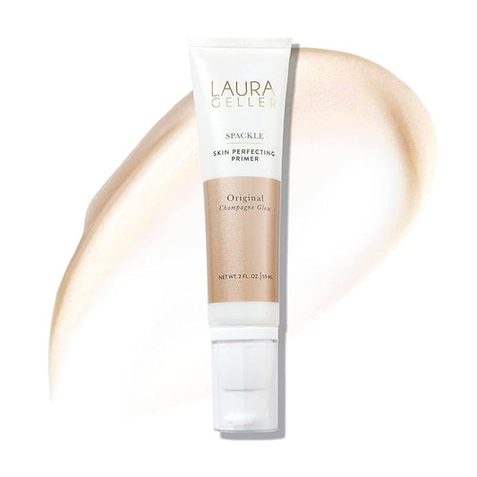 LAURA GELLER NEW YORK Spackle Primer - Champagne Glow - Super-Size 2 Fl Oz - Hyaluronic Acid Makeup Primer for Mature Skin-Velvo Beauty