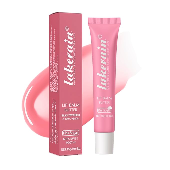 Moisturizing Lip Balm Butter for Dry Cracked Lips,Day/Night Hydrating Lip Mask, Ultra-Nourishing Lip Care Moisturizer for Soft, Smooth and Supple Lips (Pink Sugar)-Velvo Beauty