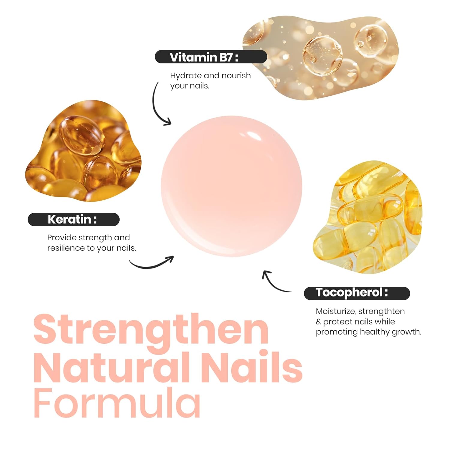 Beetles Nail Polish - Nude Nail Polish Pink Jelly Nail Concealer Fast Dry Quick Natural Nail Strengthener and Growth Treatment for Thin and Damaged Nails,0.51 FL OZ-Velvo Beauty