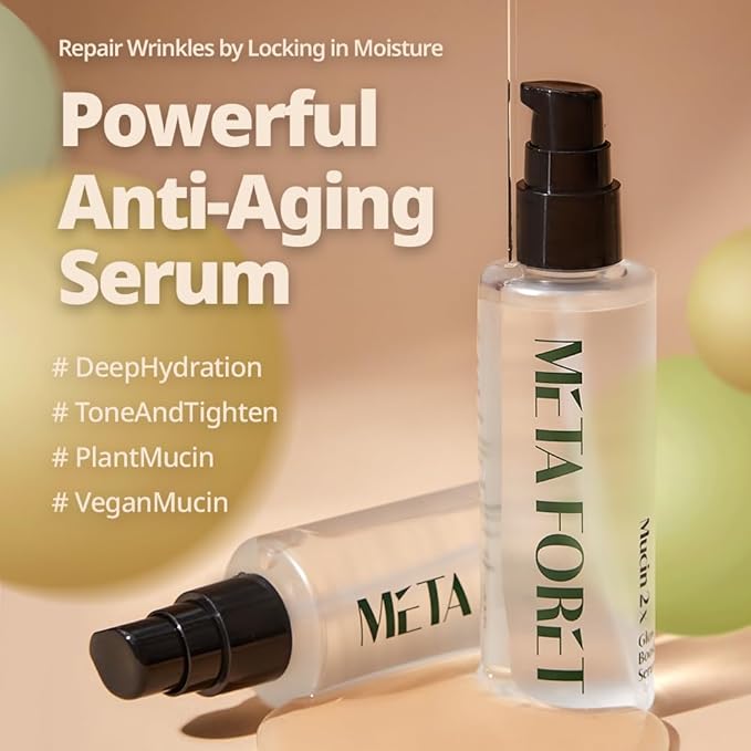 METAFORET Vegan Mucin 2x Glow Boost Serum 3.38oz 100ml / Day and Night Face Moisturizer for Dry, Sensitive, Acne Prone Skin, Dark Spot, Hydrating, Nourishing, Anti Aging, No More Snail Mucin-Velvo Beauty