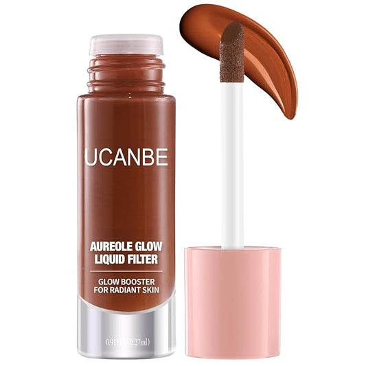 UCANBE Halo Glow Liquid Filter, Face Complexion Booster For Radiant Skin All Day Longwear, Soft-Focus Look Sodium Hyaluronate Vegan & Cruelty-Free - 0.91OZ Deep Tan-Velvo Beauty