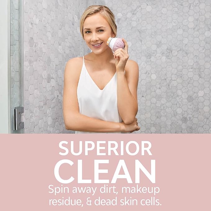 TAO Clean Ona Diamond Orbital Facial Brush and Cleansing Station – Suave Mauve – Electric Face Cleansing Brush with Ergonomic Handle, Dual Speed Settings-Velvo Beauty