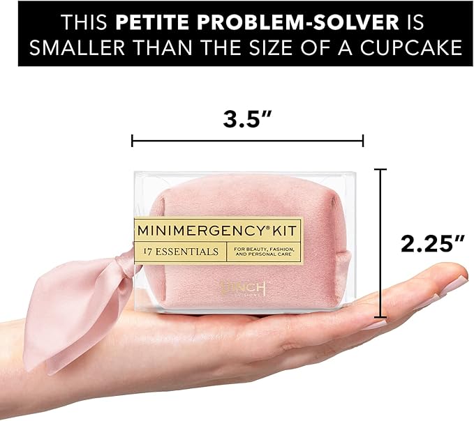 Pinch Provisions Velvet Minimergency Kit, for Her, Includes 17 Must-Have Emergency Essential Items, Compact, Multi-Functional Pouch, Gift for Parties and Birthdays-Velvo Beauty