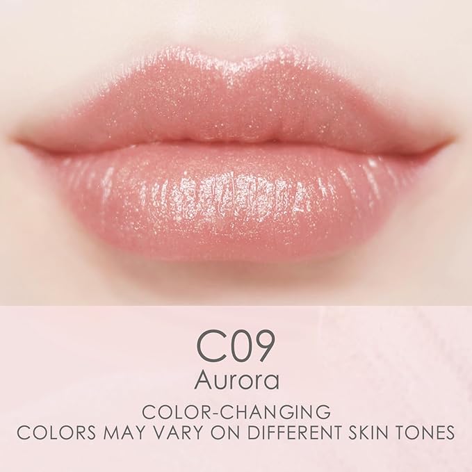 CATKIN Lip Balm Color Tinted Glitter Lipstick Ultra Hydrating Lip Moistrurizer Chapstick with Vitamin E Nourishing For Cracked & Dry Lips 0.12 oz C09 Aurora - Light Pink-Velvo Beauty