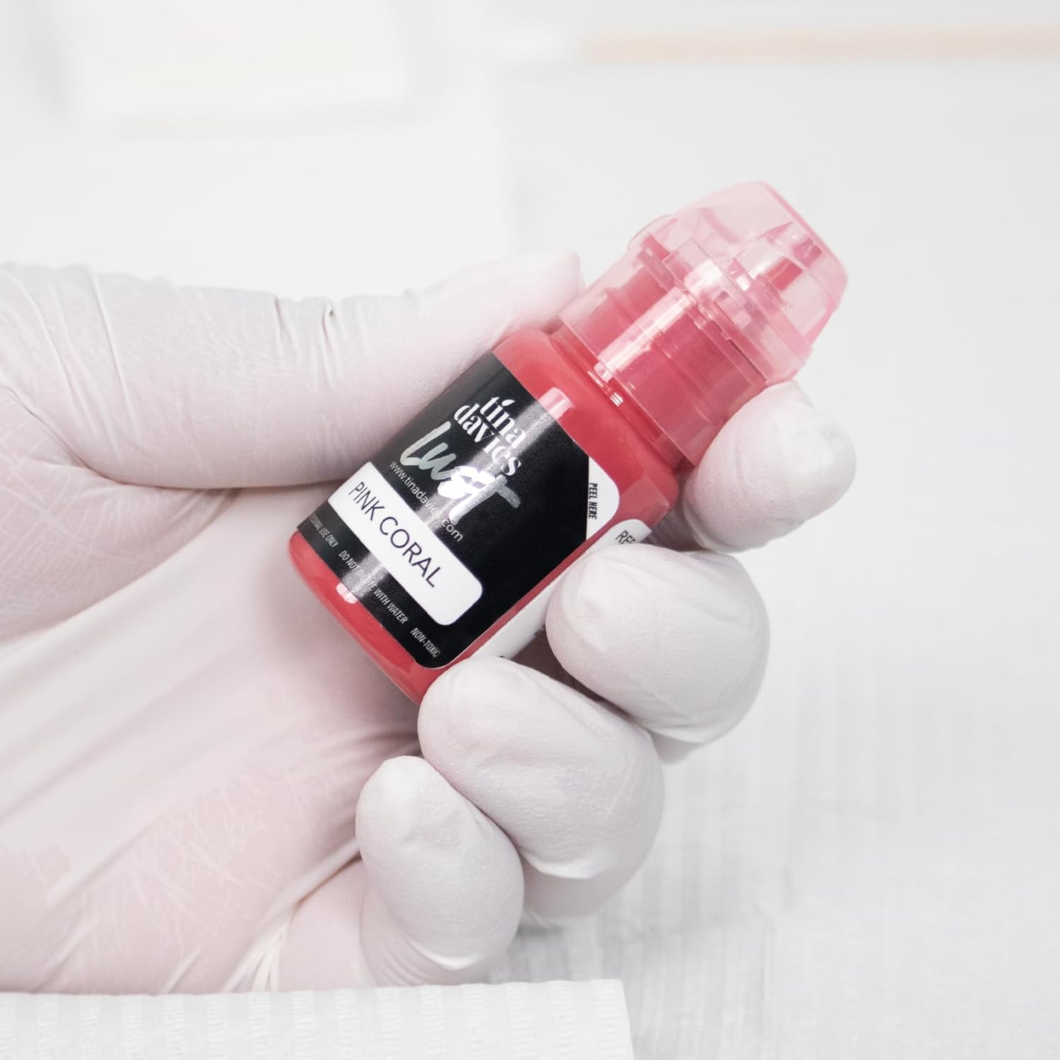 Tina Davies Professional Envy & Lust Lip Pigments - Permanent Lip Makeup - Colors Heal True to Tone - High Retention - Lust Pink Coral, 1/2oz/15ml Bottle-Velvo Beauty