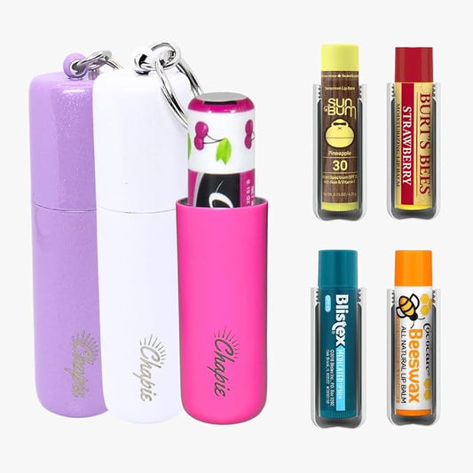 OG | Vacuum Insulated Lip Balm Keychain Holder, Prevents Melting & Messes | 3-Pack (Bubble Gum)-Velvo Beauty