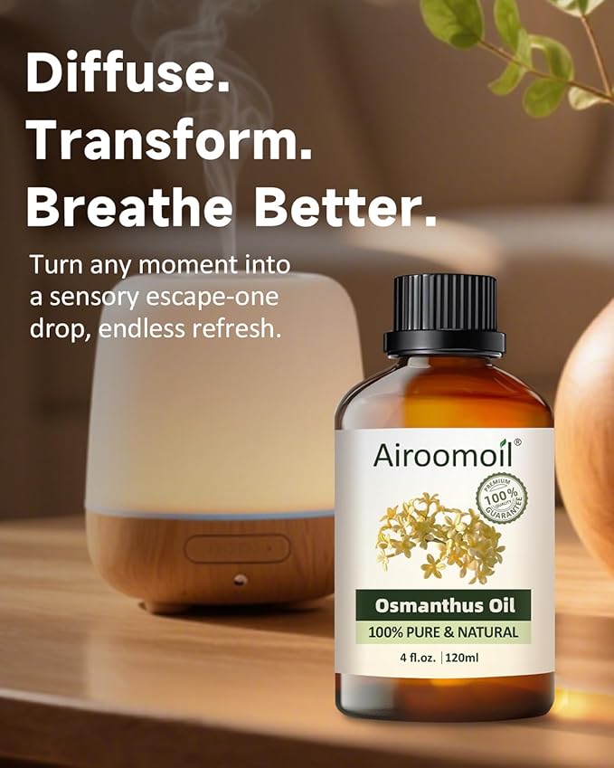 Pure Osmanthus Essential Oil, 100% Pure Natural Osmanthus Essential Oil, Premium Grade Essential Oils for Diffusers for Home, Skin, Care Massage, Soap Making, Aromatherapy, 4 Fl Oz | 120ml-Velvo Beauty