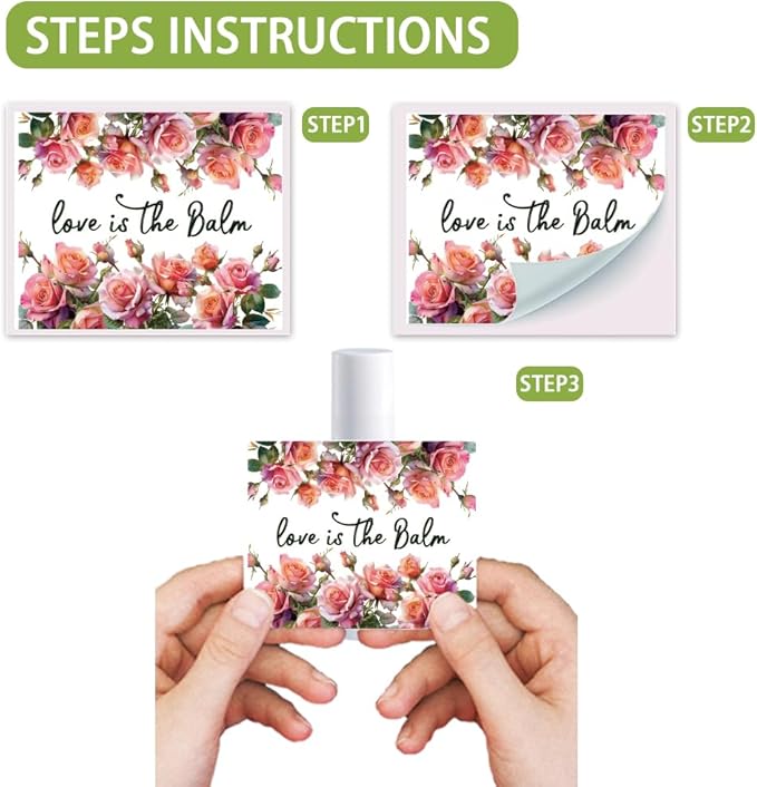 OLYCRAFT 100Pcs 4 Styles Pink Rose Lipstick Tag Stickers Vintage Lip Balm Label Sticker 2.1x1.7 inch/54x44mm Self Adhesive Border Lipstick Labels for Lip Balm Container Tubes Wrapping Decorations-Velvo Beauty