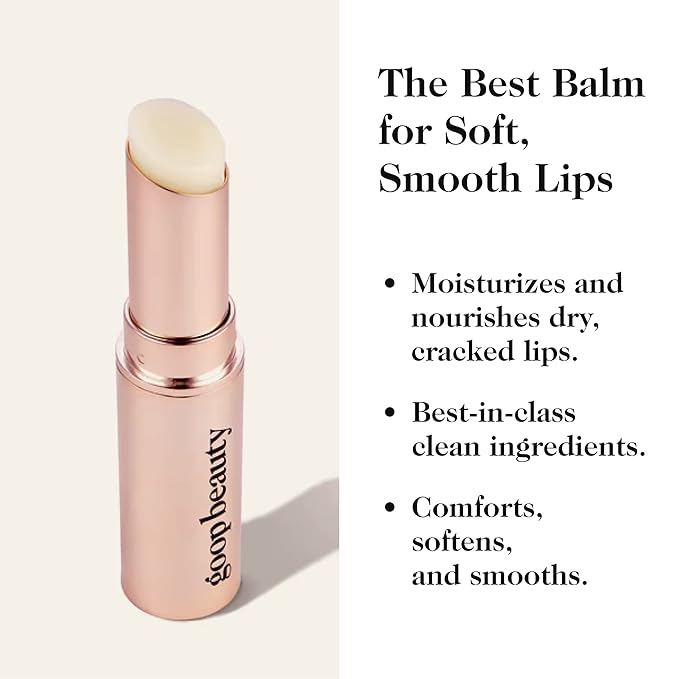 goop Beauty Lip Balm | Clean Moisturizing Lip Balm for Chapped, Cracked & Dry Lips | Coconut Oil & Shea Butter Lip Balm | 0.16 oz | Nourishing, Soothing, Hydrating Lip Balm | Petroleum & Paraben Free-Velvo Beauty