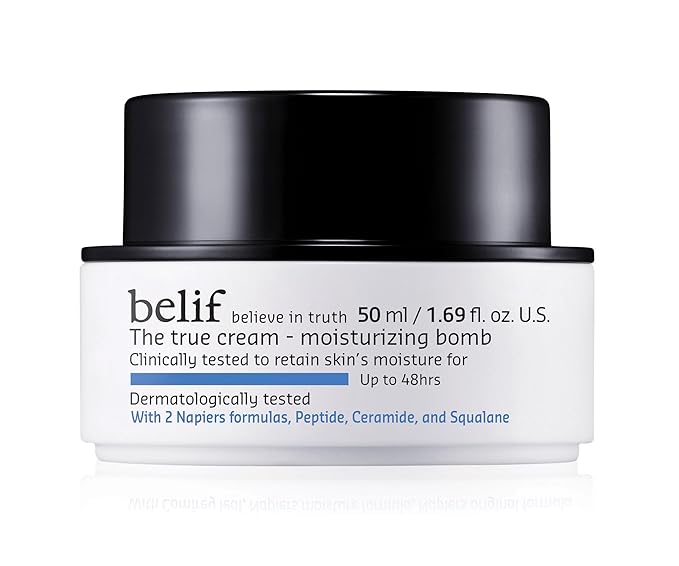 belif Moisturizing Bomb – Daily Ceramide Moisturizer with Peptide & Squalane, 48hr Hydration & Anti-Aging Cream, Milky & Lightweight, Restores Skin Barrier, Korean Skincare, 1.68 fl oz (50ml)-Velvo Beauty