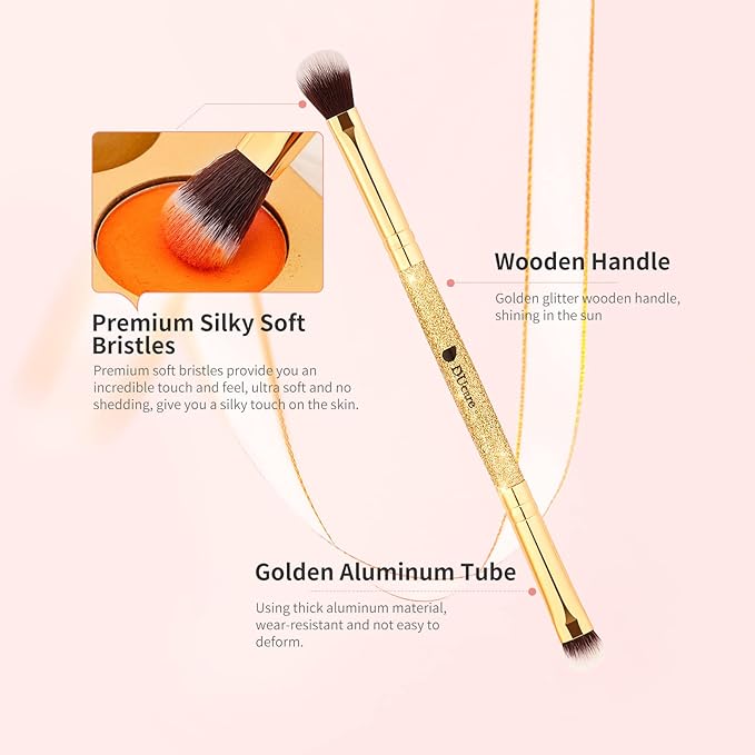 DUcare Eyeshadow Brushes Set Duo End Eye Makeup Brushes Professional Eyeshadow Brush set 5Pcs Travel Concealer Eyebrow Eyelash Eye Liners Blending-Velvo Beauty
