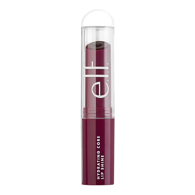 e.l.f. Hydrating Core Lip Shine, Conditioning & Nourishing Lip Balm, Sheer Color Tinted Lip Moisturizer, Ecstatic, 0.09 Oz-Velvo Beauty