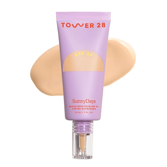Tower 28 Beauty SunnyDays SPF 30 Tinted Mineral Sunscreen - For Sensitive Skin - 2-in-1 Facial Broad Spectrum UVA/UVB Protection + Foundation - Shade 15 MELROSE, 1 Fl Oz-Velvo Beauty