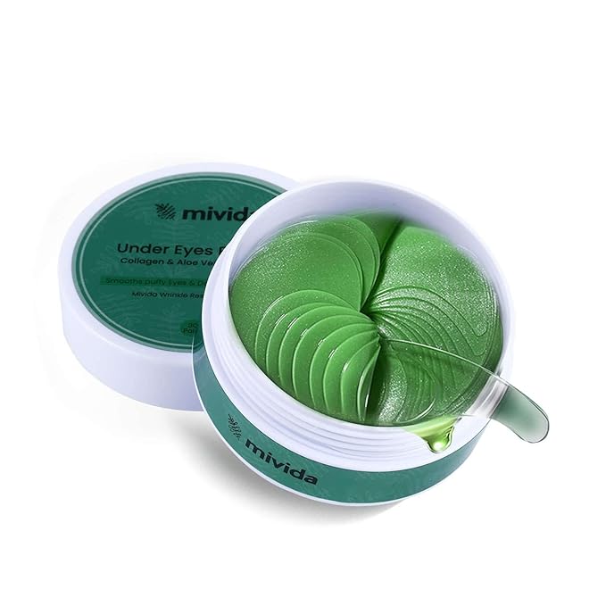 Collagen Under Eyes Patches With Aloe Vera (60 PCS) | For Puffy Eyes and Dark Circle - Anti-Aging Eye Masks for Face to Soothe Puffiness | Anti Wrinkle under eye mask-Velvo Beauty