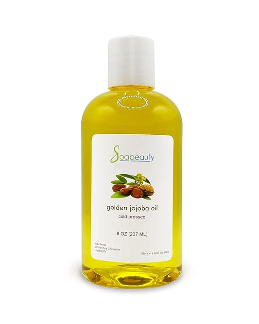 Soapeauty Golden Jojoba Oil | 100% Pure & Natural | Unrefined, Cold Pressed, Hexane Free | Moisturizing Oil for Skin, Face, Hair & Nails | 8 fl oz-Velvo Beauty
