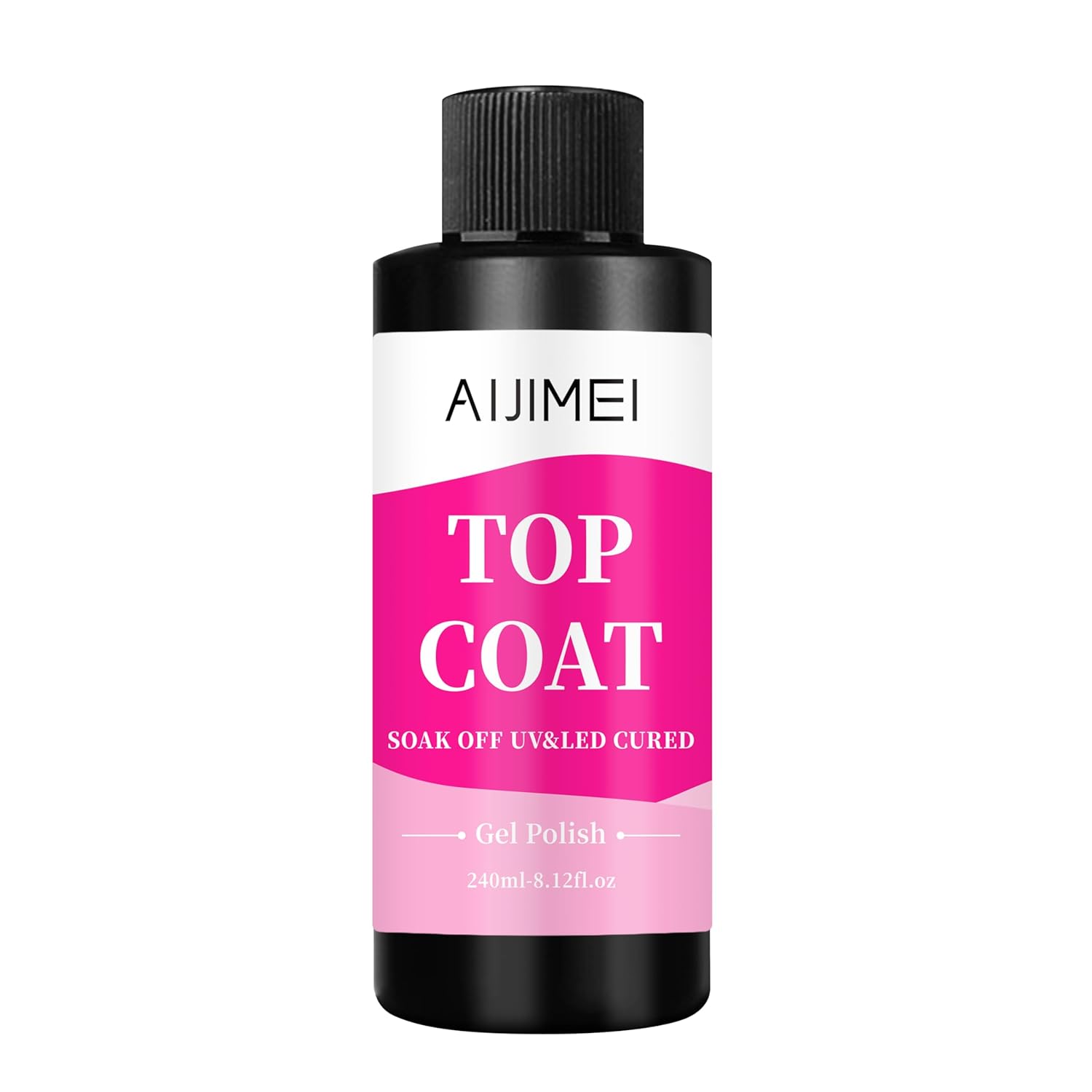 AIJIMEI Top Coat Nail Polish Premium 240ml Gel Top Coat – Long Lasting, Top Coat for Gel Nail Polish – Nail Art Topcoat for Salon-Grade Nails at Home 8 Fl Oz-Velvo Beauty