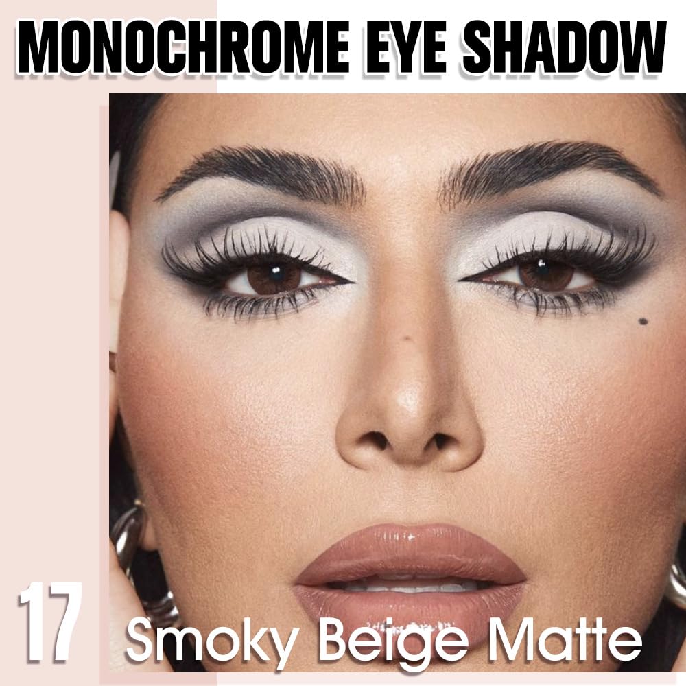 Single Matte Eye Shadow Palette Makeup, Smoky Beige Matte Eyeshadow for Women, Monochrome Eye Shadow Makeup, Pigmented Waterproof Sombras Para Ojos, Vegan, Talc, Paraben & Cruelty Free, 17-Velvo Beauty