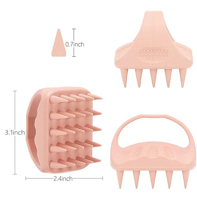 BTYMS 2 Pcs Solid Sillicone Scalp Massager Hair Shampoo Brush Scalp Scrubber Exfoliating Brush Hair Washing Brush Head Scrubber for Shower-Velvo Beauty