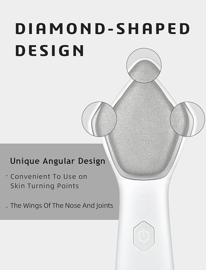 NEWDERMO Microdermabrasion Machine Pro, Large Diamond Electric Microdermabrasion Wand Tool With 3 Levels Frequency for Face Body Exfoliate Skin Care(White)-Velvo Beauty