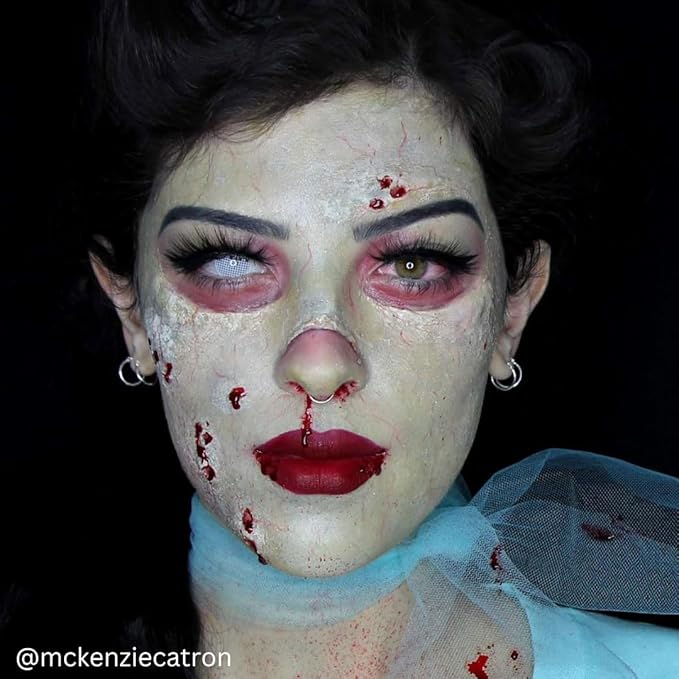 Mehron Makeup Color Cups | Stage, Foundation, Face Paint, Body Paint, Halloween | Face Paint Makeup | Greasepaint .5 oz (14 g) (Zombie Flesh)-Velvo Beauty