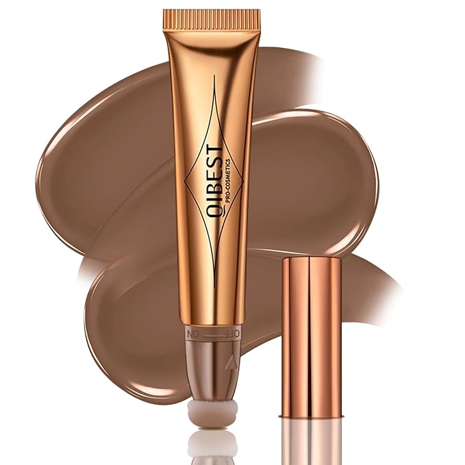 Liquid Contour Beauty Wand, Cream Liquid Contour Stick Matte Bronzer Stick with Cushion Applicator, Lightweight Blendable, Long Lasting Silky Liquid Face Shaping & Contouring Stick | 1# Contour Grey brown-Velvo Beauty