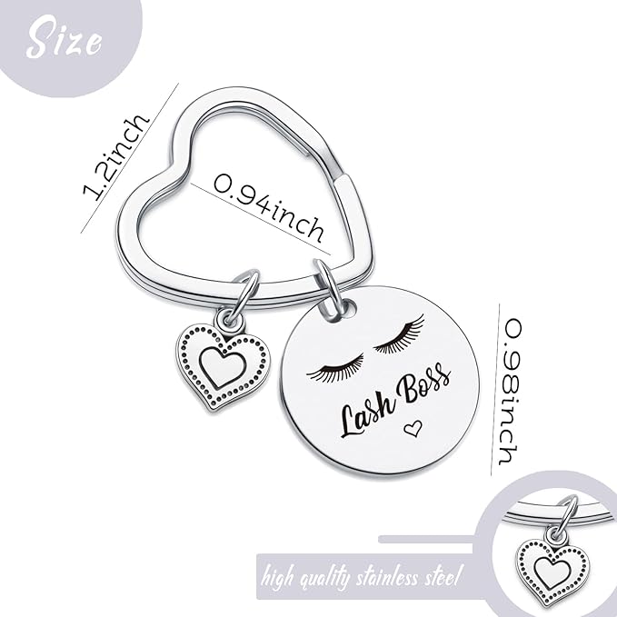 Lash Boss Appreciation Jewelry Beauty Lashes Girl Jewelry Daughter Gift Best Friend Keychain-Velvo Beauty
