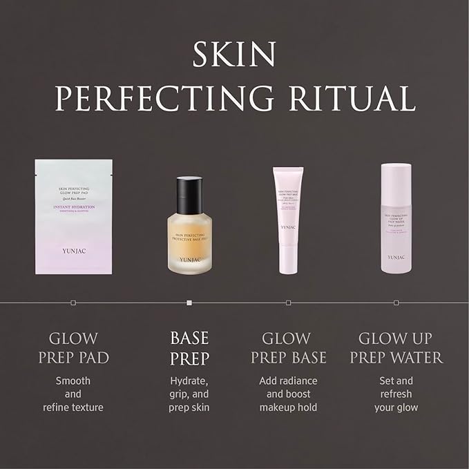 YUNJAC Base Prep (0.85 fl oz) - Grip Primer, Skin Perfecting Makeup Base for Korean Skin Prep. Silicone-Free, Serum Texture for Glowing, Flawless, and Long-Lasting Makeup-Velvo Beauty