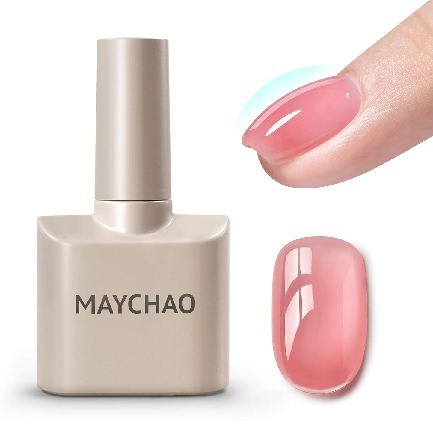 MAYCHAO Pink Builder Gel for Nails, 15ml Nail Strengthener in a Bottle, Nail Extension Hard Gel, Soak Off Long Lasting UV Light Cure-Velvo Beauty