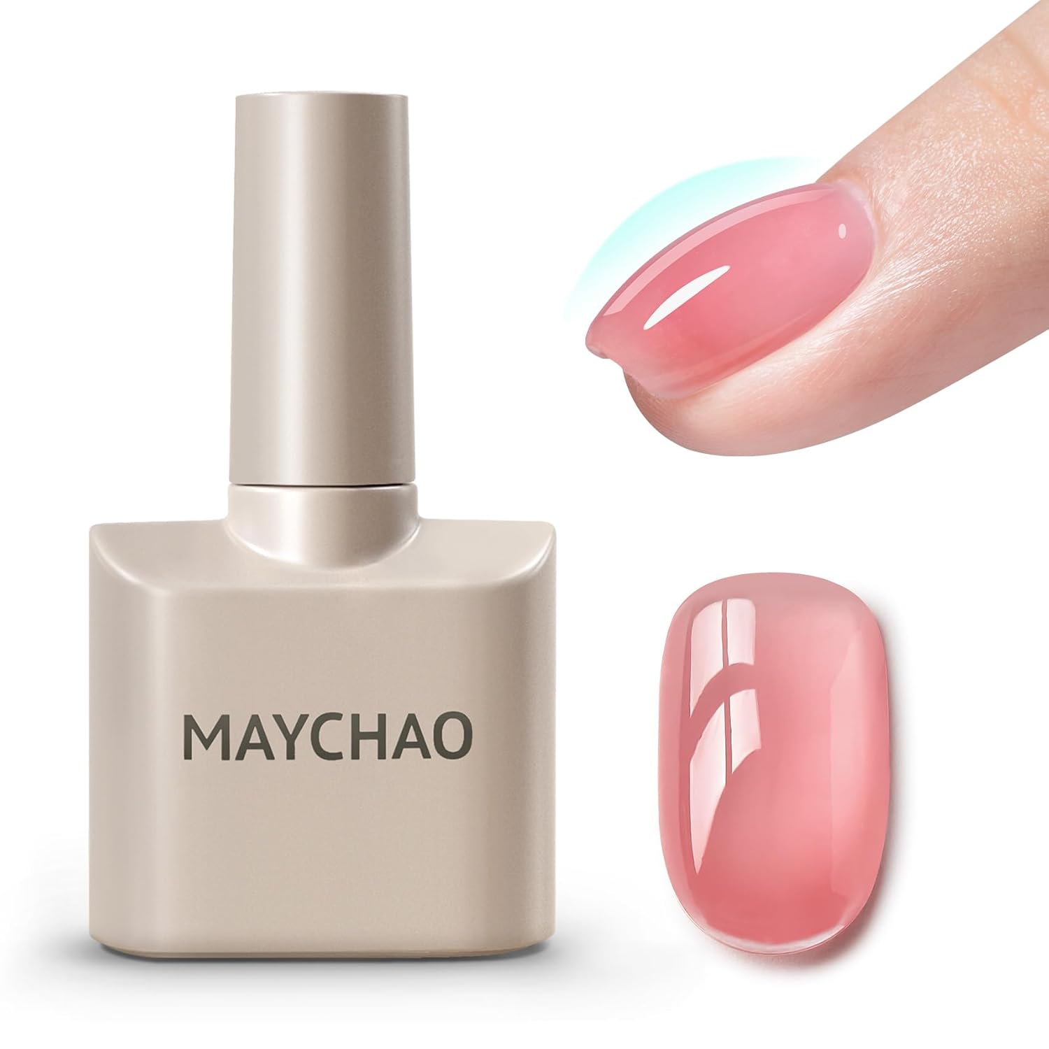 MAYCHAO Pink Builder Gel for Nails, 15ml Nail Strengthener in a Bottle, Nail Extension Hard Gel, Soak Off Long Lasting UV Light Cure-Velvo Beauty
