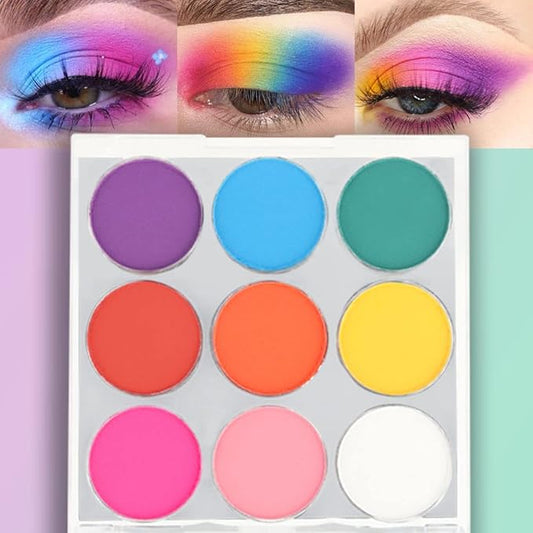 SUAKE 9 Colorful Light to Dark Matte Eyeshadow Palette. Highly Pigmented Pink Orange Blue Purple Eye shadow Paleta.Blendability Matte Makeup Powder Palet.paleta de sombras de ojos-Velvo Beauty