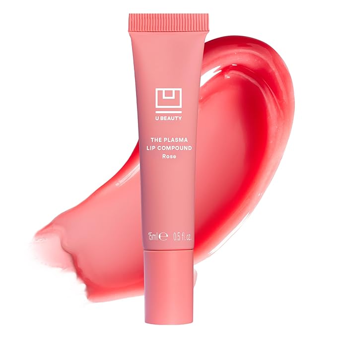 U Beauty The PLASMA Tinted Lip Compound - Anti-Aging & Anti-Wrinkle Lip Gloss, Hyaluronic Acid, Shea Butter & Peptides for Hydration & Plumping, Rose - 15 mL-Velvo Beauty
