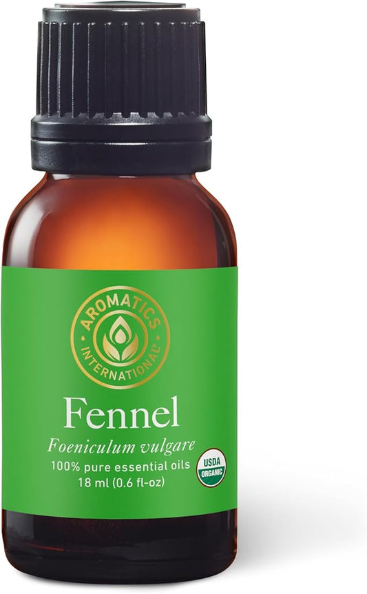 Aromatics International Premium Organic Fennel Sweet Essential Oil 18ml | 100% Pure Essential Oil for Diffusion & Aromatherapy-Velvo Beauty