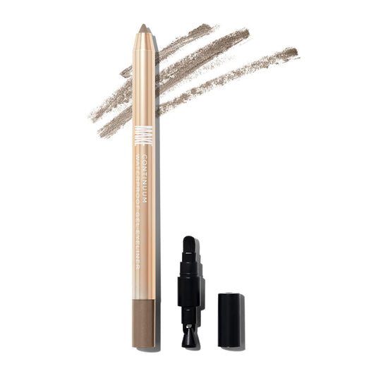 MAKE Beauty Continuum Waterproof Gel Eyeliner Pencil. Creamy, Pigmented Multi-Use, including Waterline with Built-in Sharpener and Blending Brush. Smudge-Proof Makeup. Shade - Halo, Taupe-Velvo Beauty