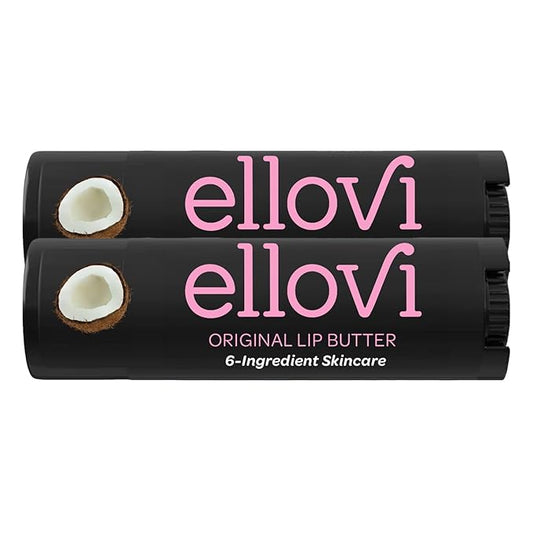 Natural Lip Butter Lip Balm - Original - Pure Enough to Eat - Made With Just 6 Vegan Ingredients - Moisturizing Lip Care for All Day Hydration (2-Pack)-Velvo Beauty