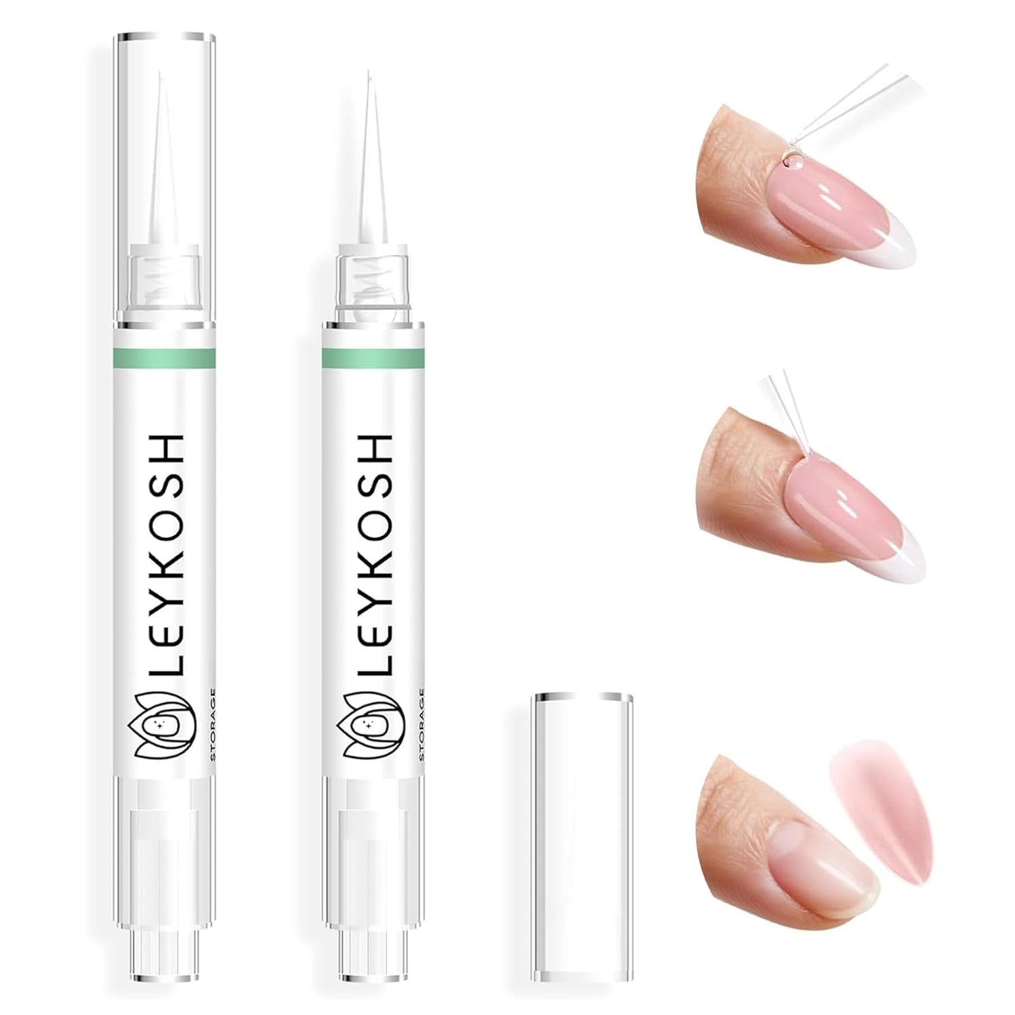 Nail Glue Remover for Press on Nails, 2025 Upgraded 2 In 1 Stick & Remover Pen Design, Not for Gel Polish Base Coat, Quick Gentle Removal Fake Nail Tips Press Ons, 2pcs*5ml-Velvo Beauty