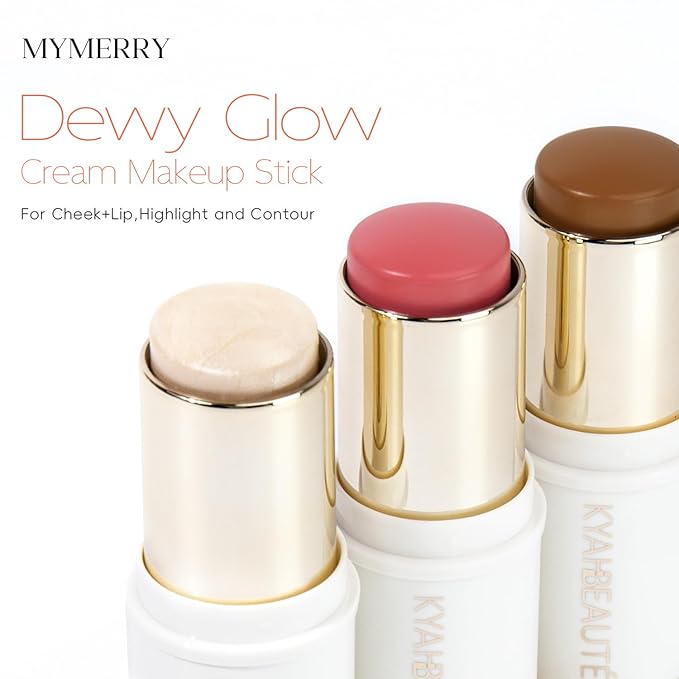 Trio Contour Sticks Set, Highlighter Stick & Bronzer Stick & Blush Stick For Cheek+Lip,Highlight and Contour to Create a Natural Dewy Makeup Look for Light | Set of 45g/1.6fl.oz-Velvo Beauty